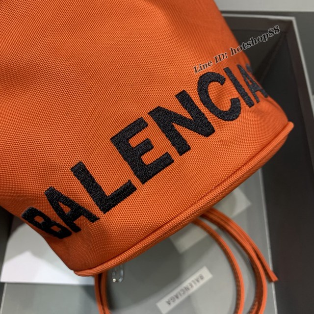 Balenciaga專櫃爆款Balen超輕水桶包 巴黎世家橙色帆布手提包 fyj1502